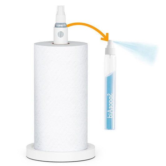 SpaceAid 2 in 1 under cabinet paper towel holder with spray bottle