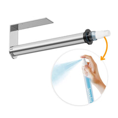 SpaceAid® 2-in-1 SprayNeat Silver Paper Towel Holder with Spray Bottle, Under Cabinet or Hanging Wall Mount