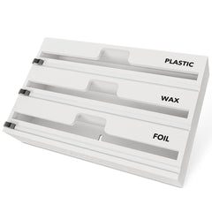 Best SpaceAid WrapNeat 3 in 1 Foil and Plastic Wrap Dispenser with Cutter and Labels, White