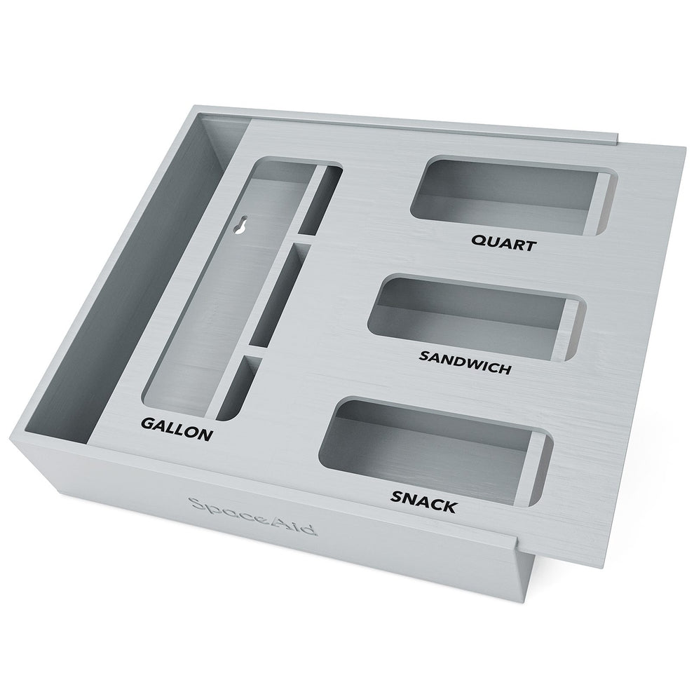 SpaceAid Bamboo Bag Storage Organizer for Kitchen Drawer, Compatible w