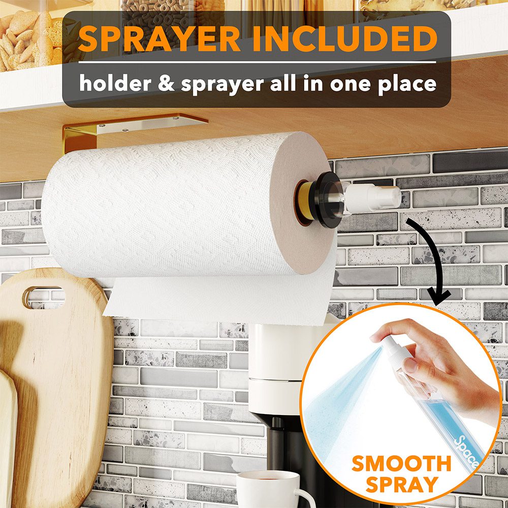 SpaceAid® SprayNeat 2-in-1 Wall Mount Paper Towel Holder with Spray Bo