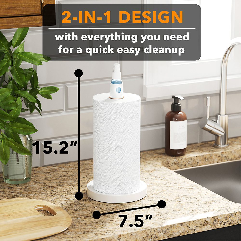 Under Cabinet Paper Towel Holder with Spray Bottle