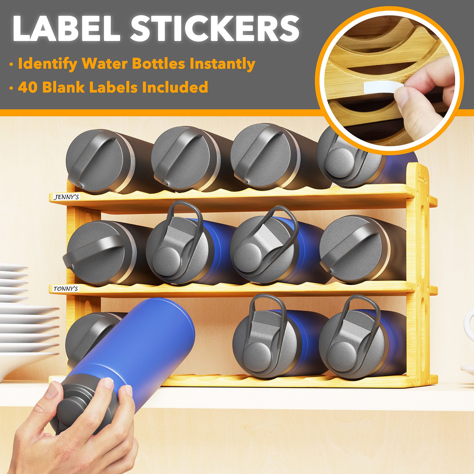 Stackable water bottle rack hot sale