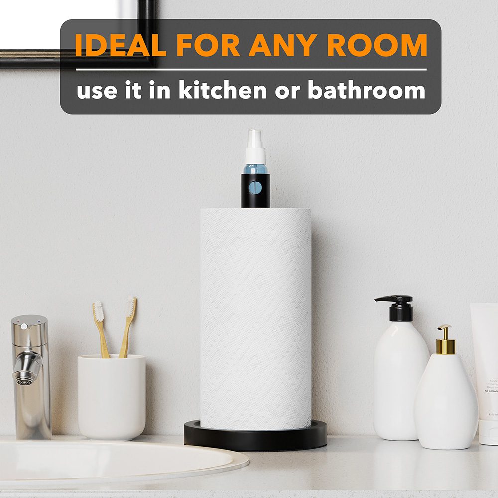 black countertop paper towel holder