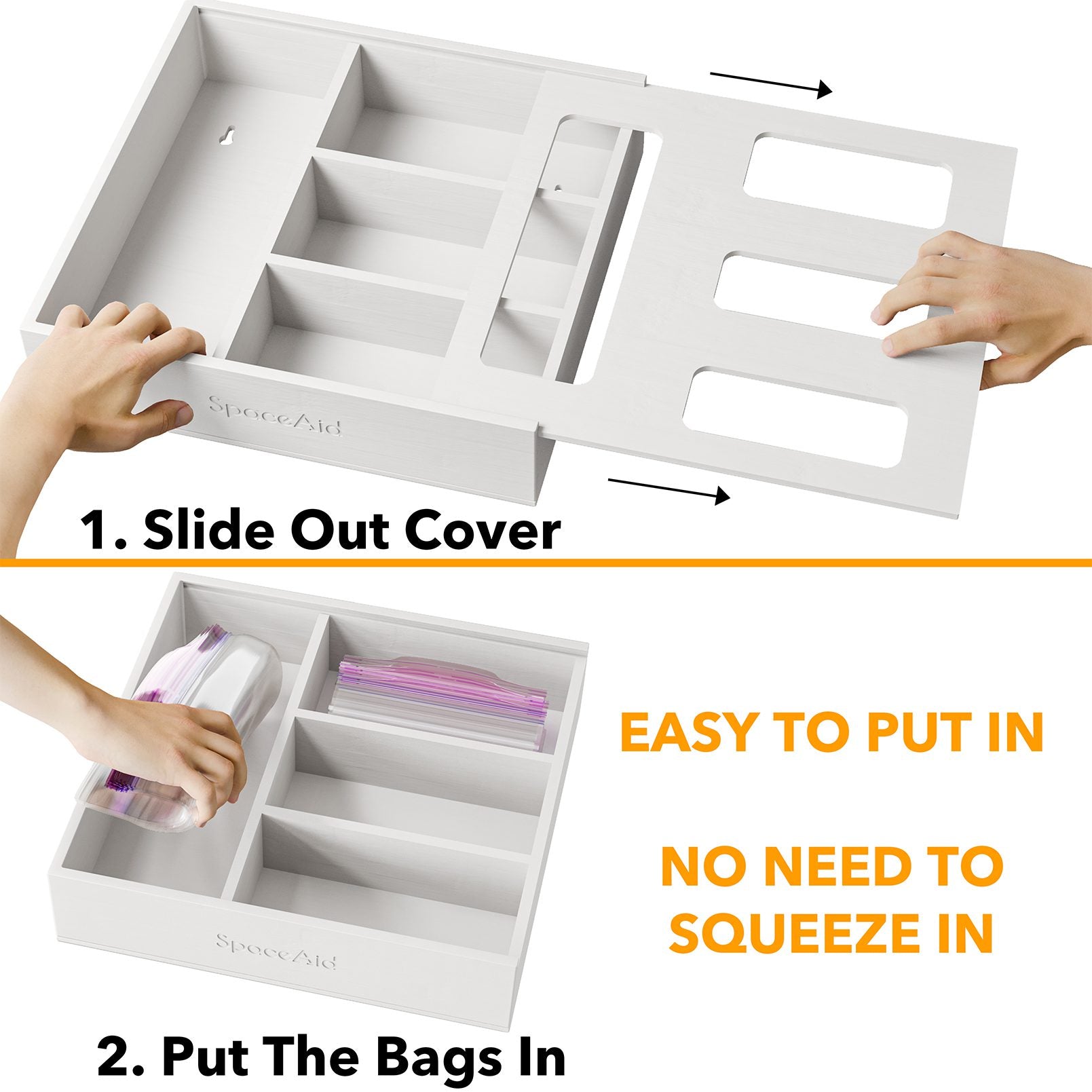 Ziplock Bags Plastic Bag Drawer Organizer SpaceAid Bamboo Ziplock