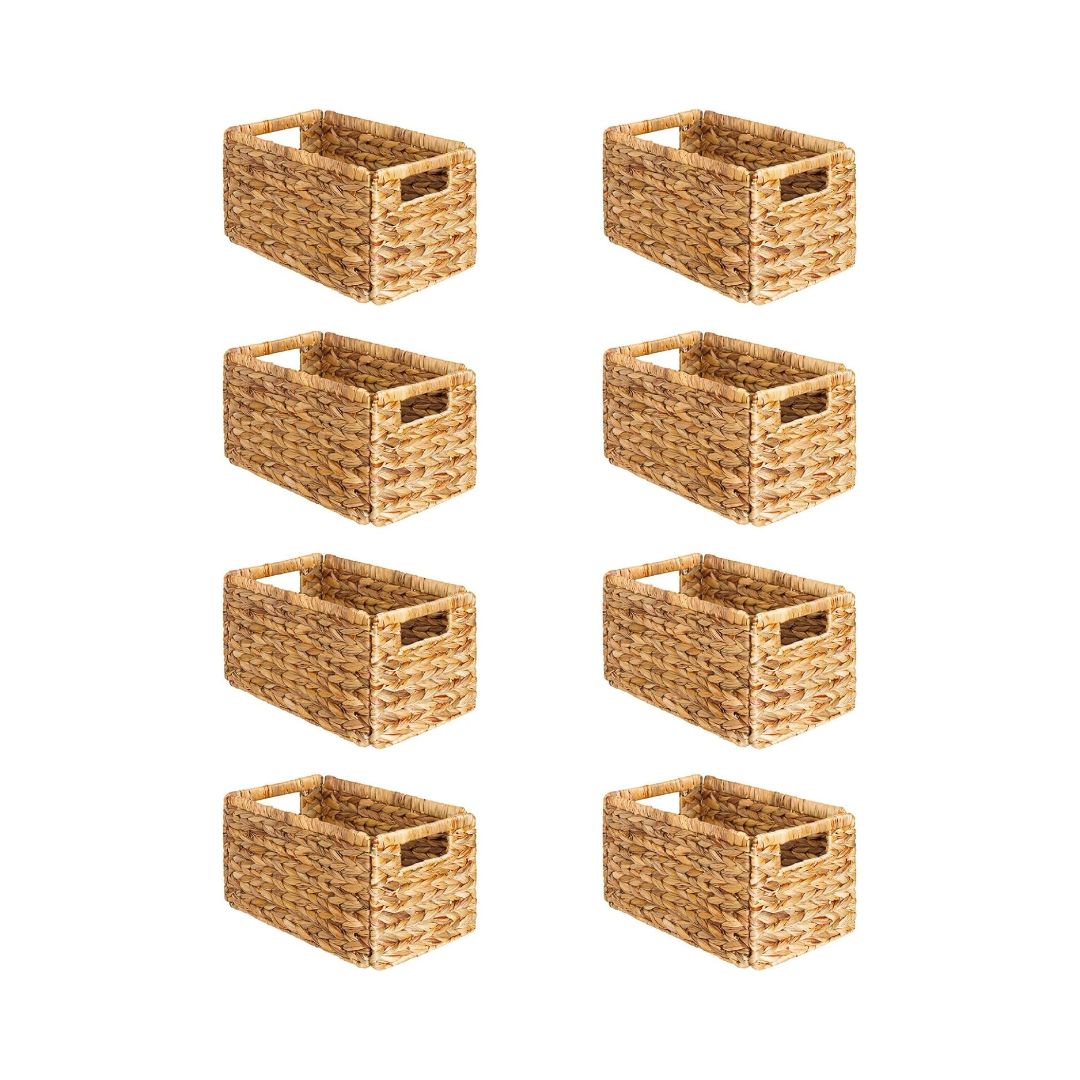 8-Pack Wicker Basket with Handle