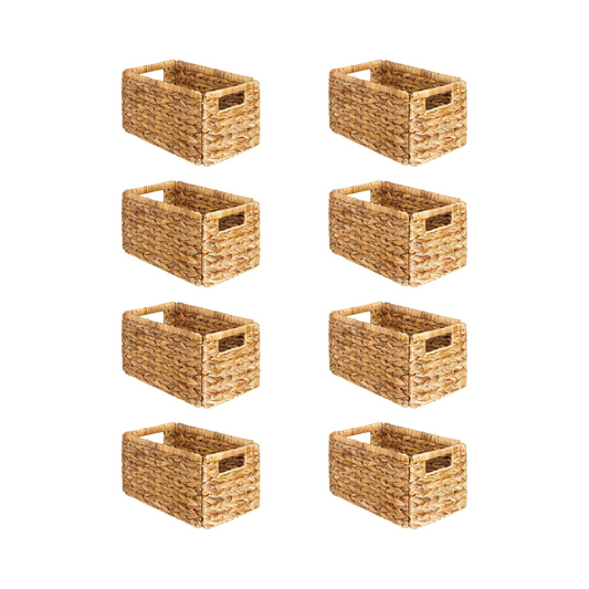 8-Pack Wicker Basket with Handle