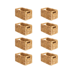 8-Pack Wicker Basket with Handle