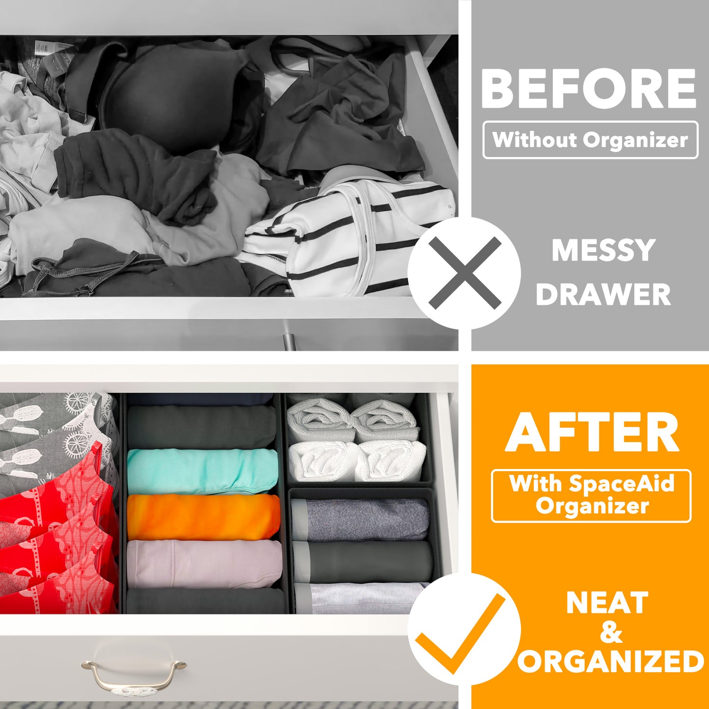 SpaceAid 12 Pack Drawer Organizers for Clothes