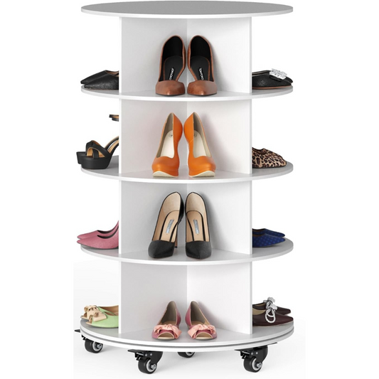 4-Tier Rotating Shoe Rack with Wheels