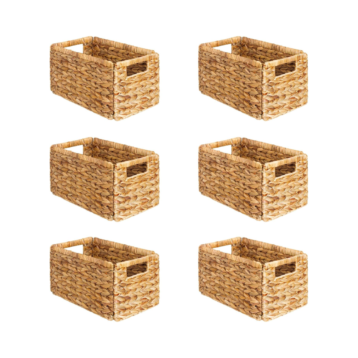 6-Pack Rattan Baskets with Handle