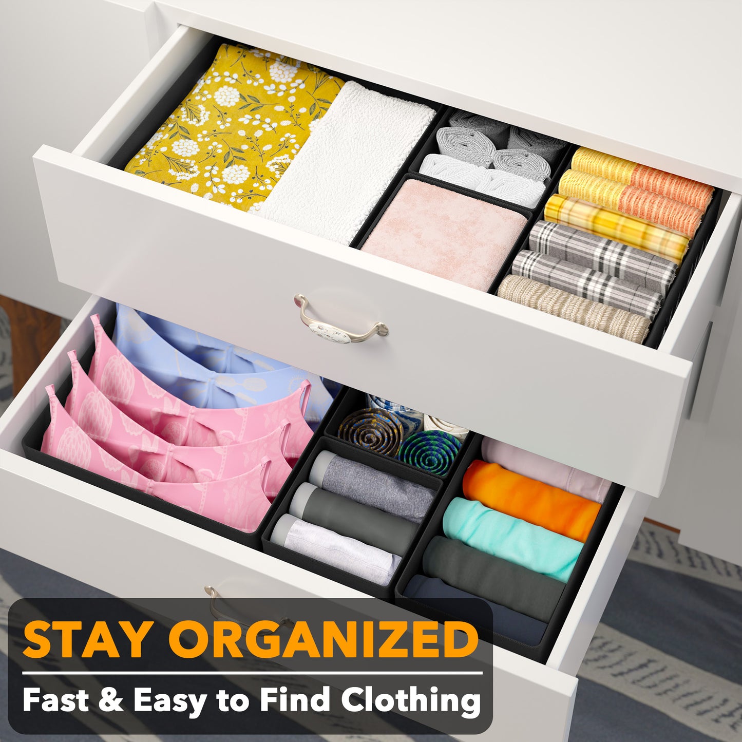 SpaceAid 12 Pack Drawer Organizers for Clothes