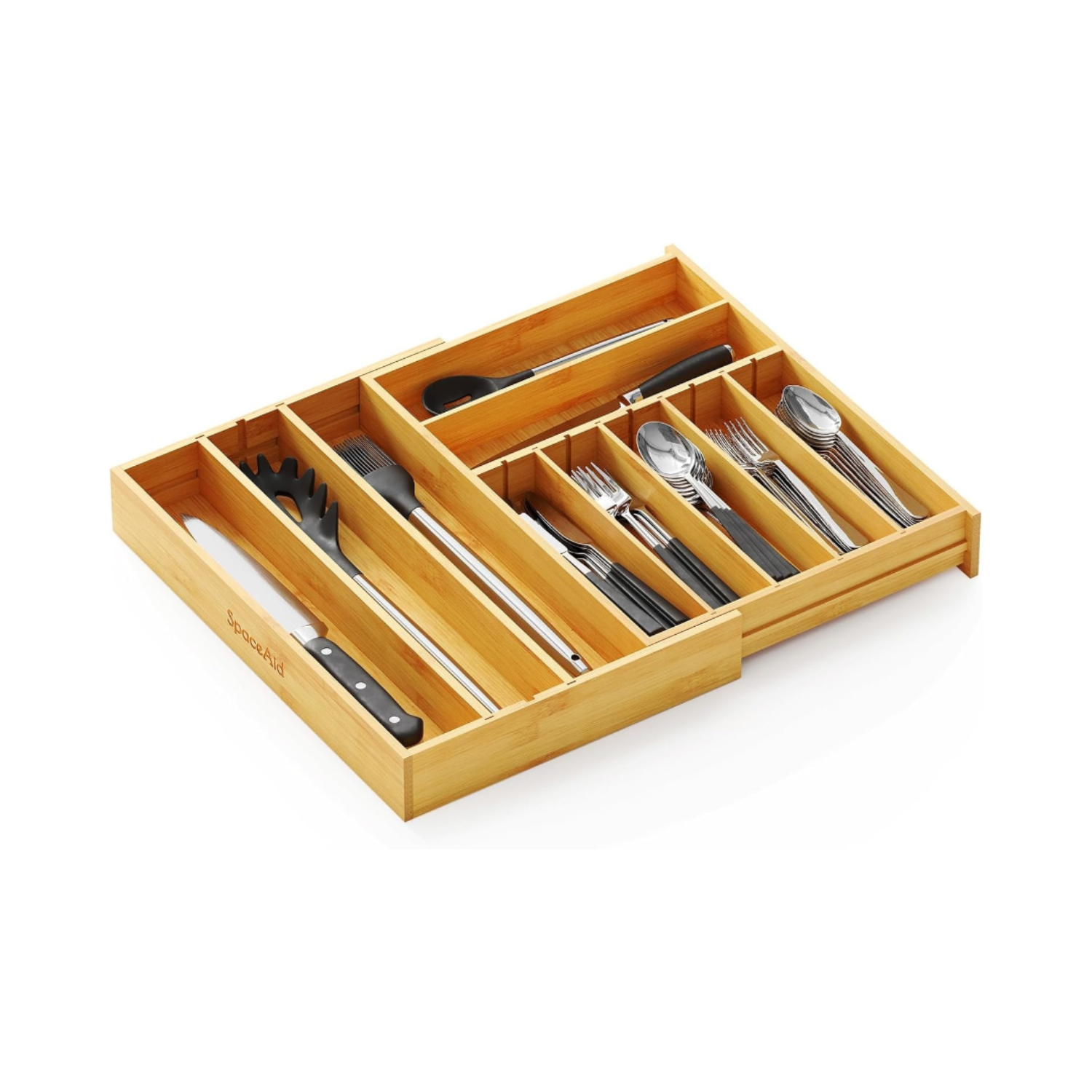 Expandable Kitchen Utensil Organizer 2.5" High Natural