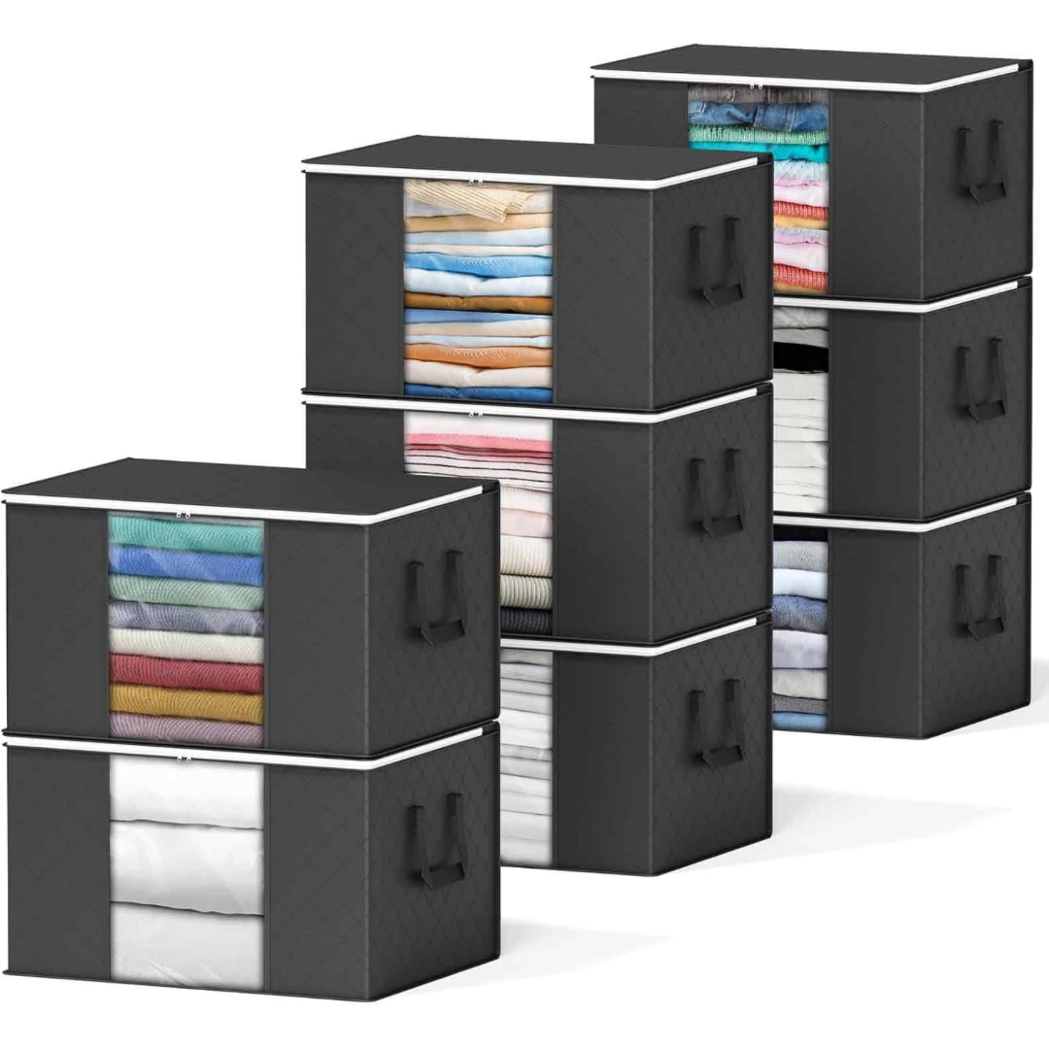 8 Pack 90L Large Storage Bins