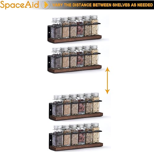SpaceAid 36 Pcs Empty Spice Jars with Bamboo Lids and Labels, 4oz