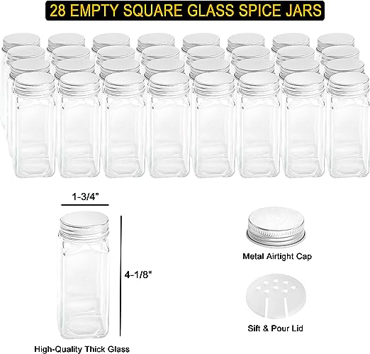 Empty spice 2025 jars glass