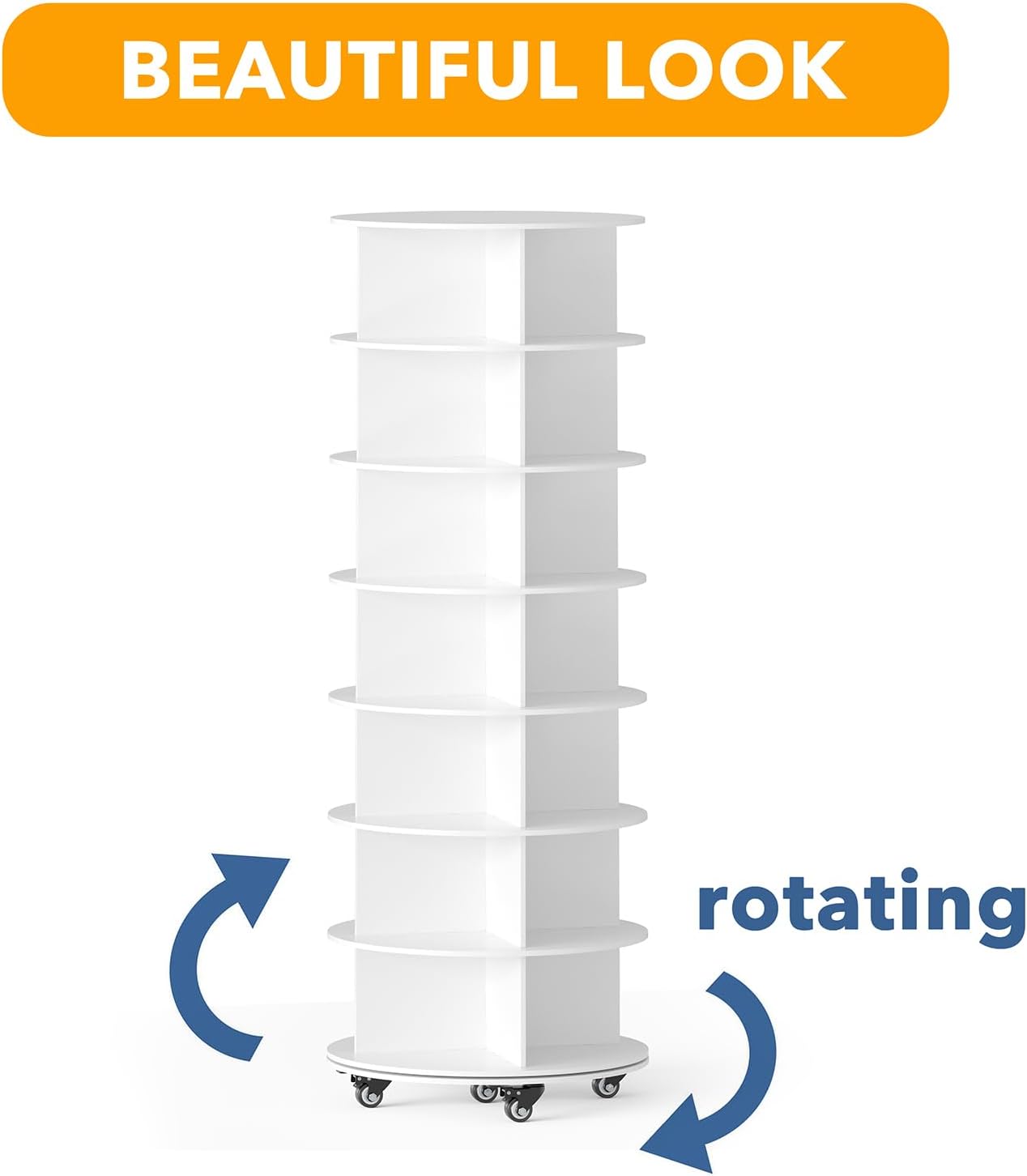 7-Tier Rotating Shoe Rack with Wheels