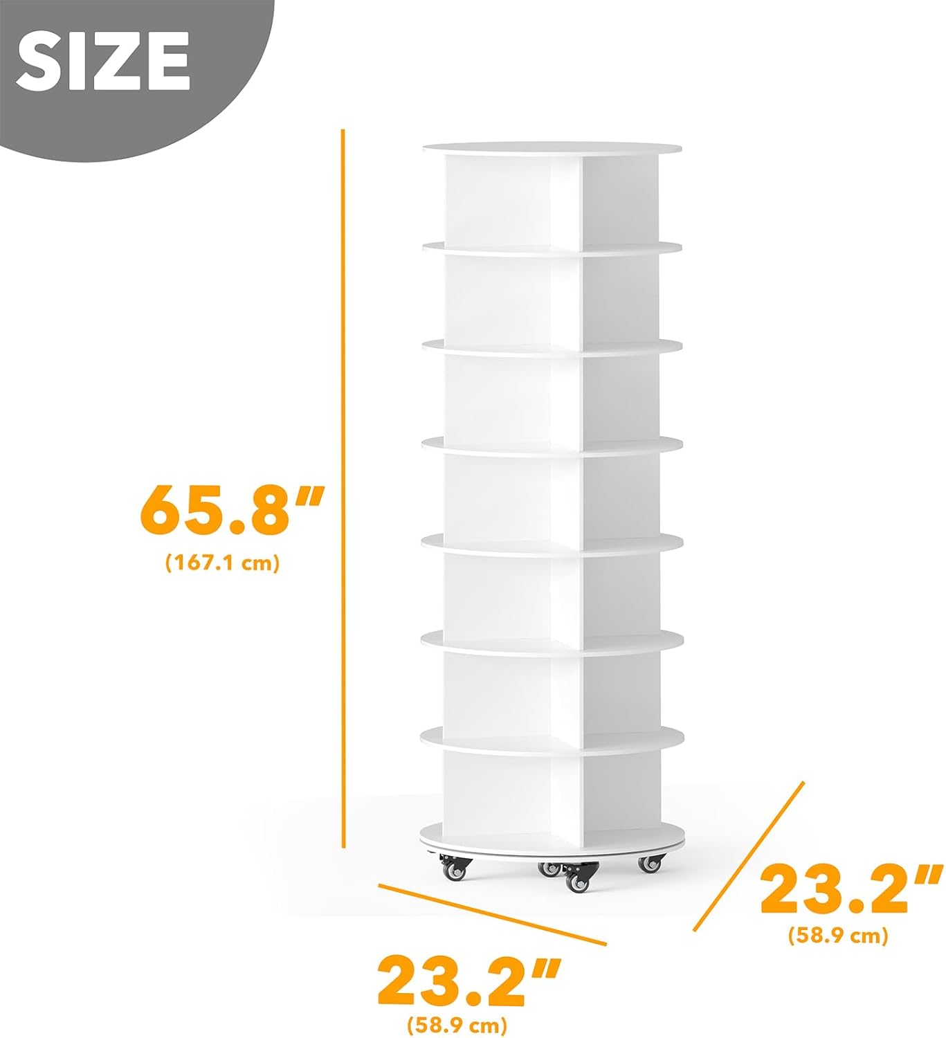 7-Tier Rotating Shoe Rack with Wheels