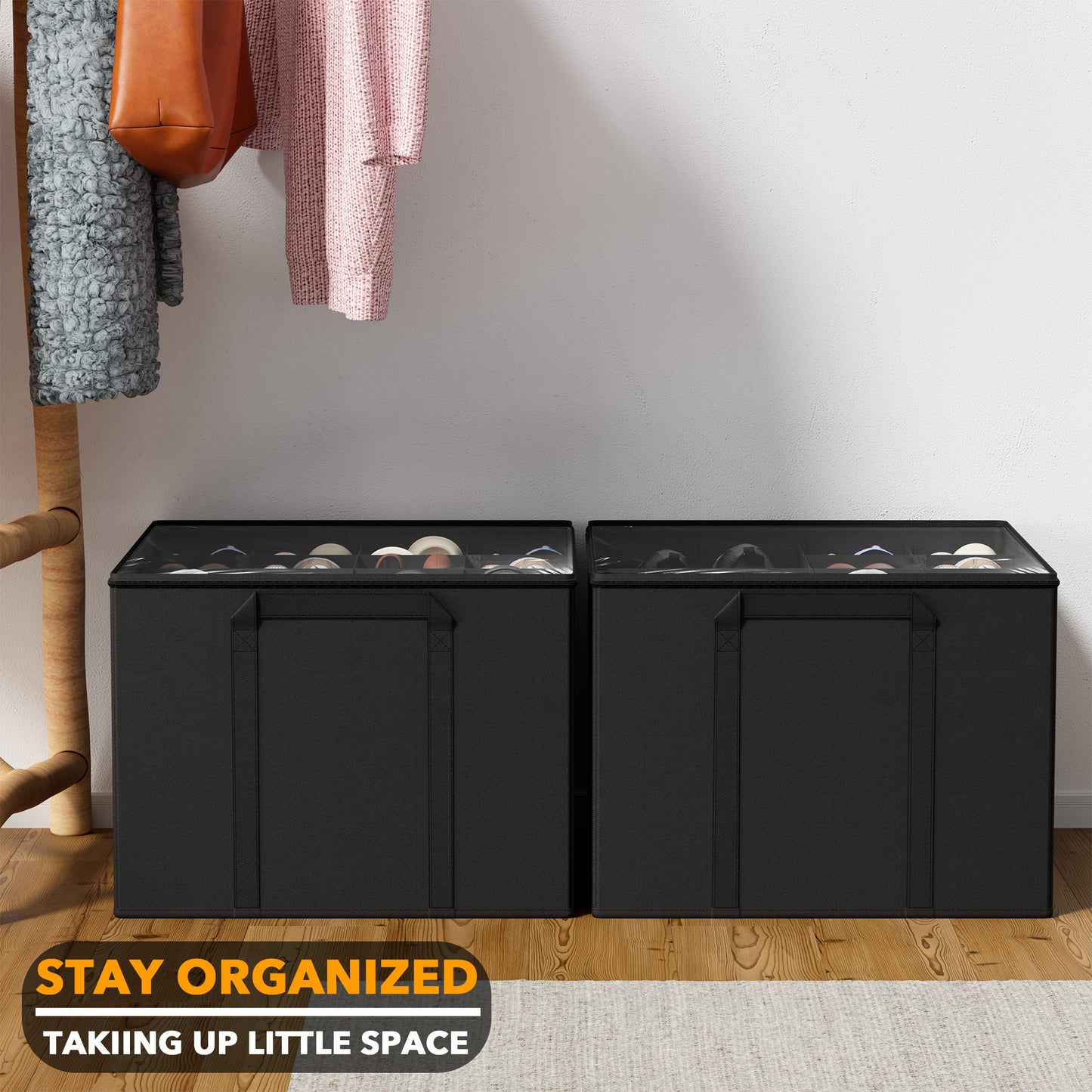 Space-Saving Shoe Organizer Black