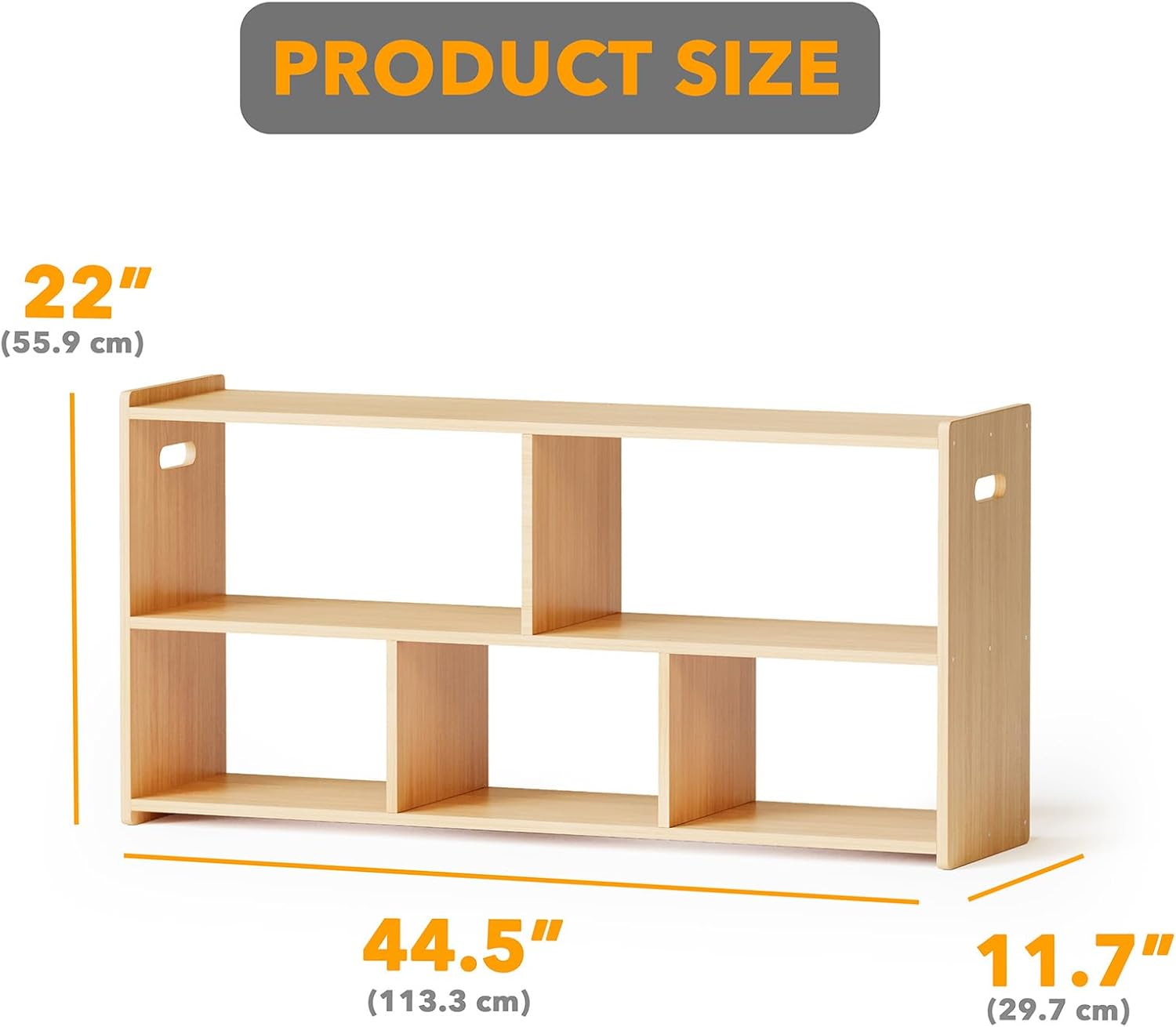 Kids Bookshelf with 5 Compartments