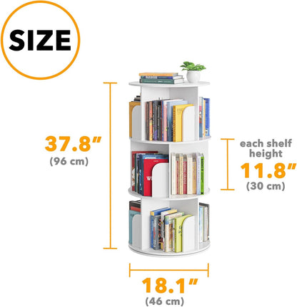 Cross Style 3 Tier Rotating Bookshelf