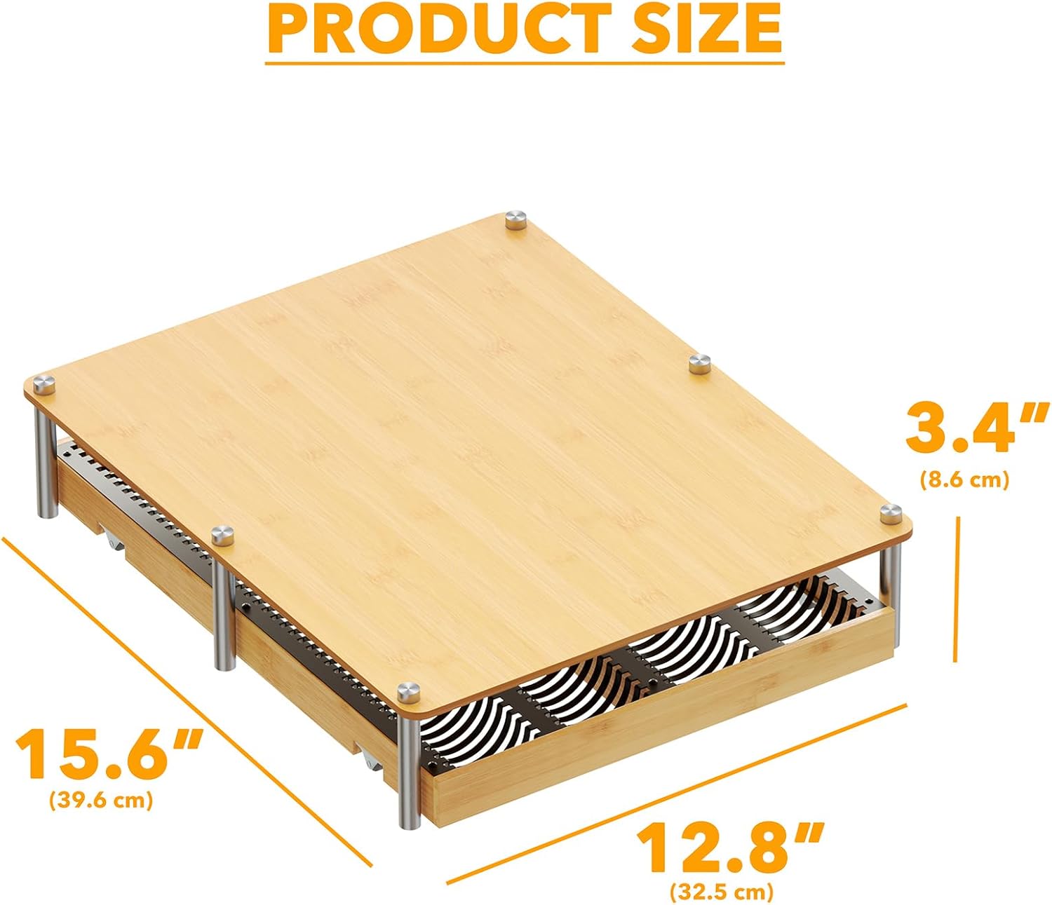 Coffee Pod Holder Drawer for Nespresso Vertuo, Bamboo & Metal Under-Coffee-Machine Organizer, Fits 40 Large or 56 Small Pods