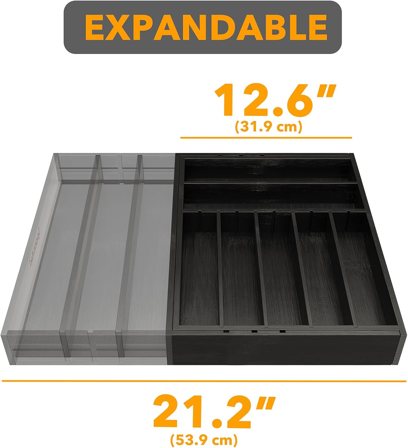 Expandable Kitchen Utensil Organizer 2.5" High Black