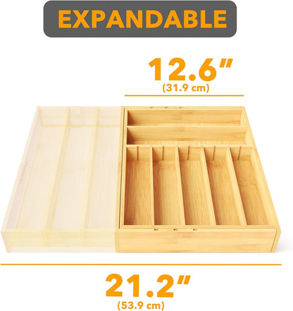 Expandable Kitchen Utensil Organizer 2.5" High Natural