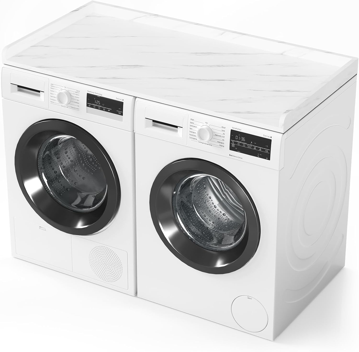 SpaceAid Washer Dryer Countertop, Laundry Wood Shelf Topper with Edge, 54