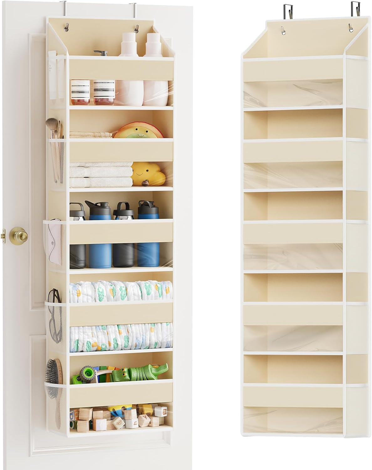 SpaceAid Over The Door Organizer with 5 Large Pockets and 10 Mesh Side Pockets