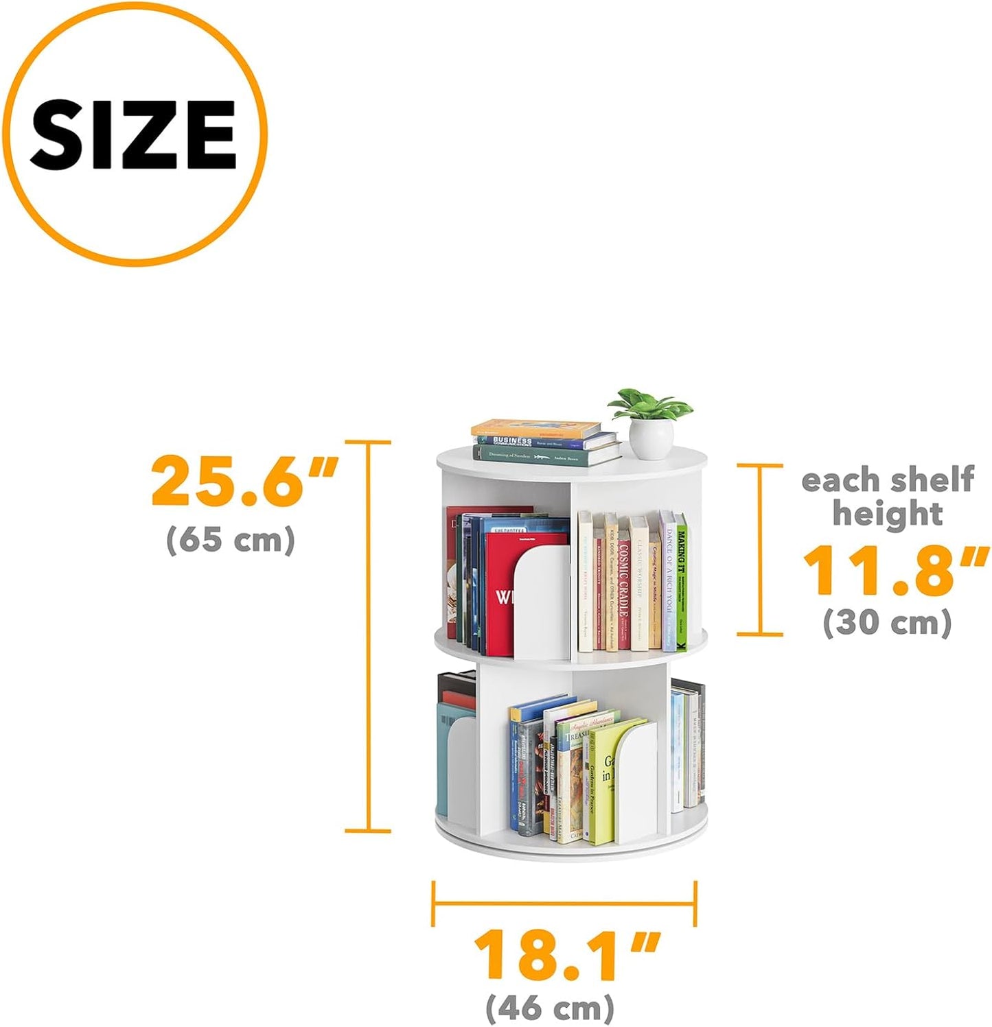 Cross Style 2 Tier Rotating Bookshelf