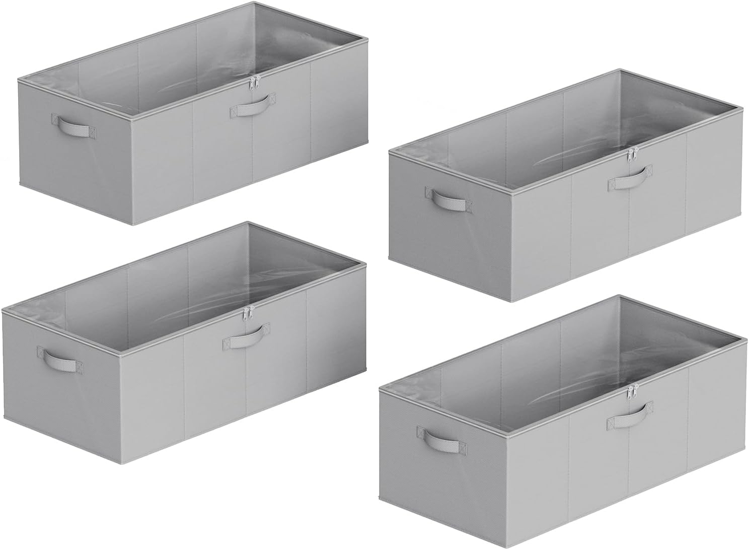 4 Pack 10" High Under Bed Storage Bins with Lids