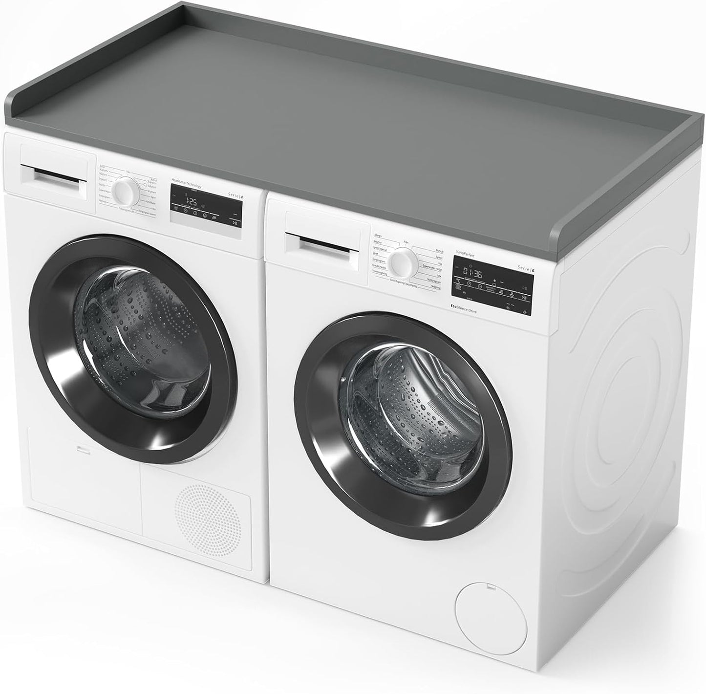 SpaceAid Washer Dryer Countertop, Laundry Wood Shelf Topper with Edge, 54" Width x 27.5" Depth Cover Guard Organizer for Washer and Dryer Laundry Hamper Counter Storage Organization