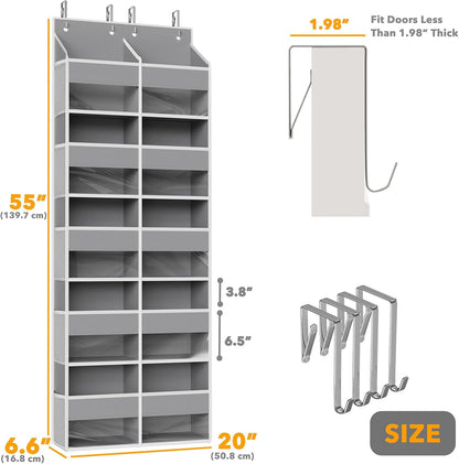 SpaceAid Extra Large Over The Door Organizer with 10 Large Pockets and 10 Mesh Side Pockets