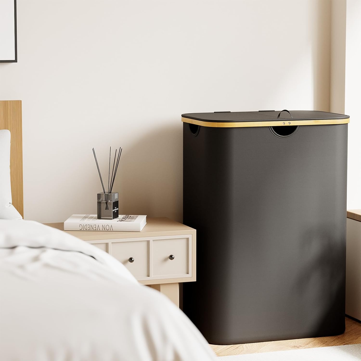 Double Laundry Hamper with Lid