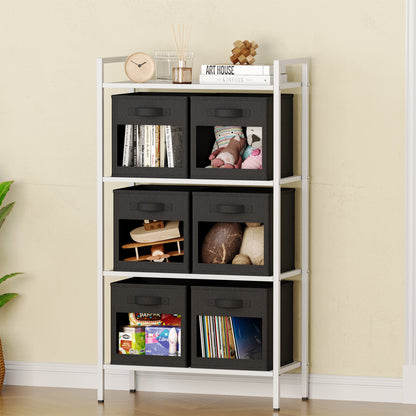 Cube Storage Baskets for Shelves Black