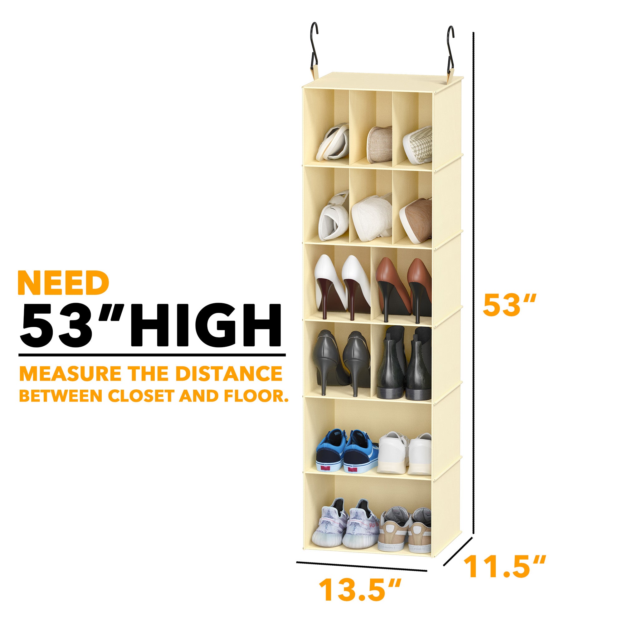 SpaceAid 2 Pack Hanging Closet Organizer