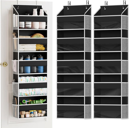 SpaceAid Over The Door Organizer with 5 Large Pockets and 10 Mesh Side Pockets