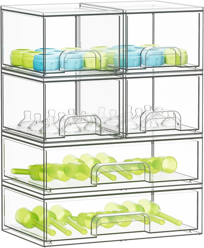 SpaceAid Baby Bottle Storage Organizer for Countertop, 5 Pack, 2S2M1L, 15.4" H