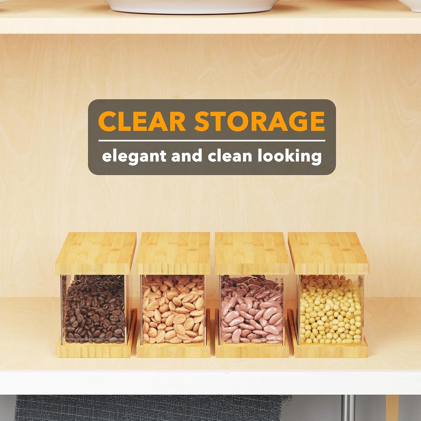 Bamboo Food Storage Containers with Airtight Lids