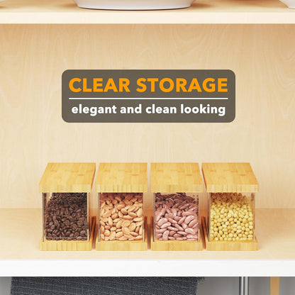 Bamboo Food Storage Containers with Airtight Lids