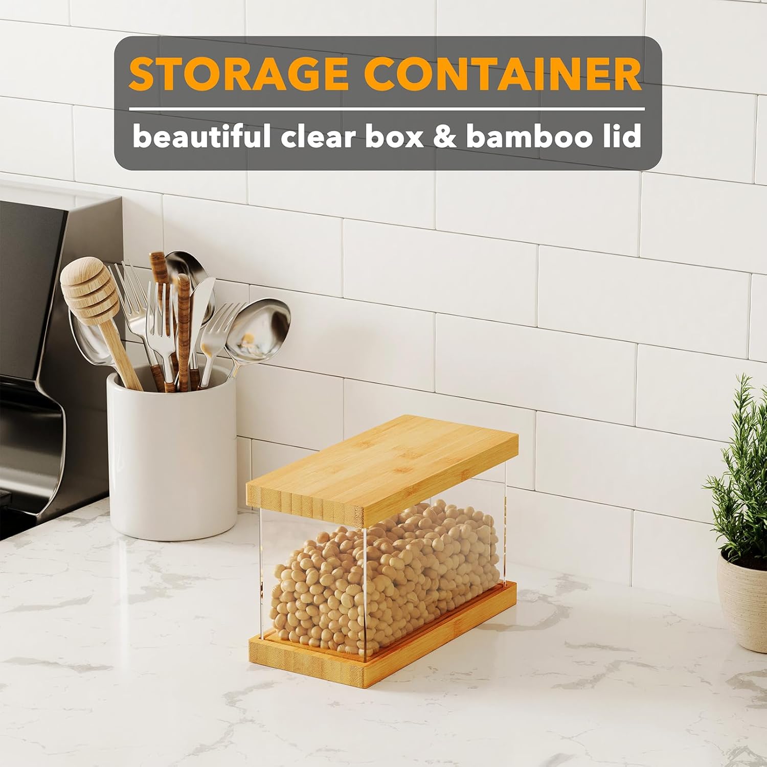Bamboo Food Storage Containers with Airtight Lids