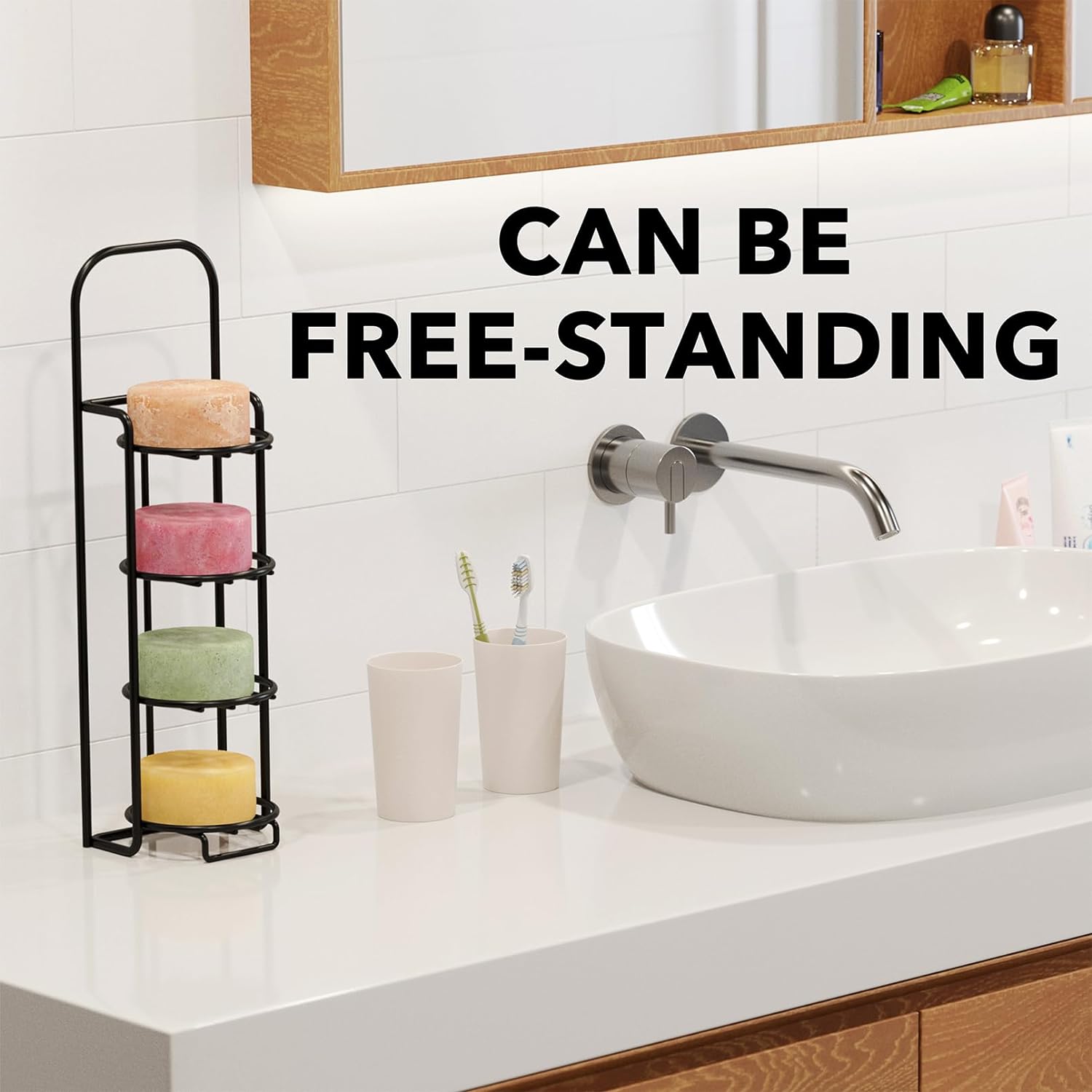 SpaceAid 2 Tier Shampoo Bar Holder for Shower, Self Draining Soap Bar Holders Caddy for Bathroom Wall and Kitchen Sink, Shampoo Bar Dish Rack