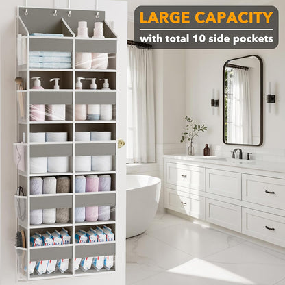 SpaceAid Extra Large Over The Door Organizer with 10 Large Pockets and 10 Mesh Side Pockets