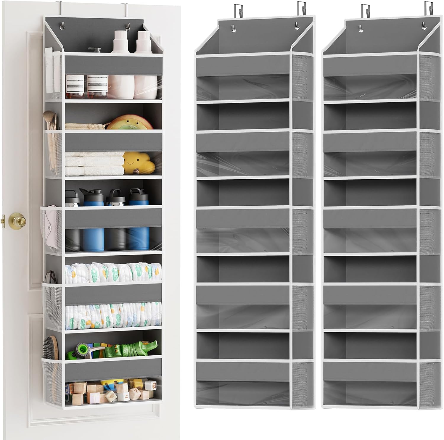 SpaceAid Over The Door Organizer with 5 Large Pockets and 10 Mesh Side Pockets