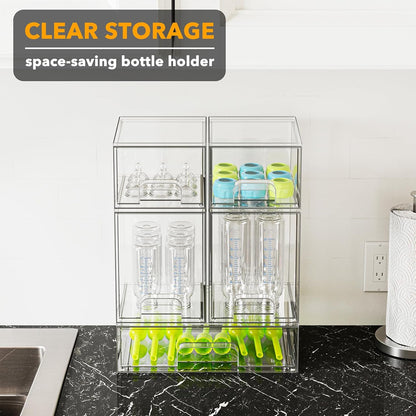 SpaceAid Baby Bottle Storage Organizer for Countertop, 5 Pack, 2S2M1L, 15.4" H