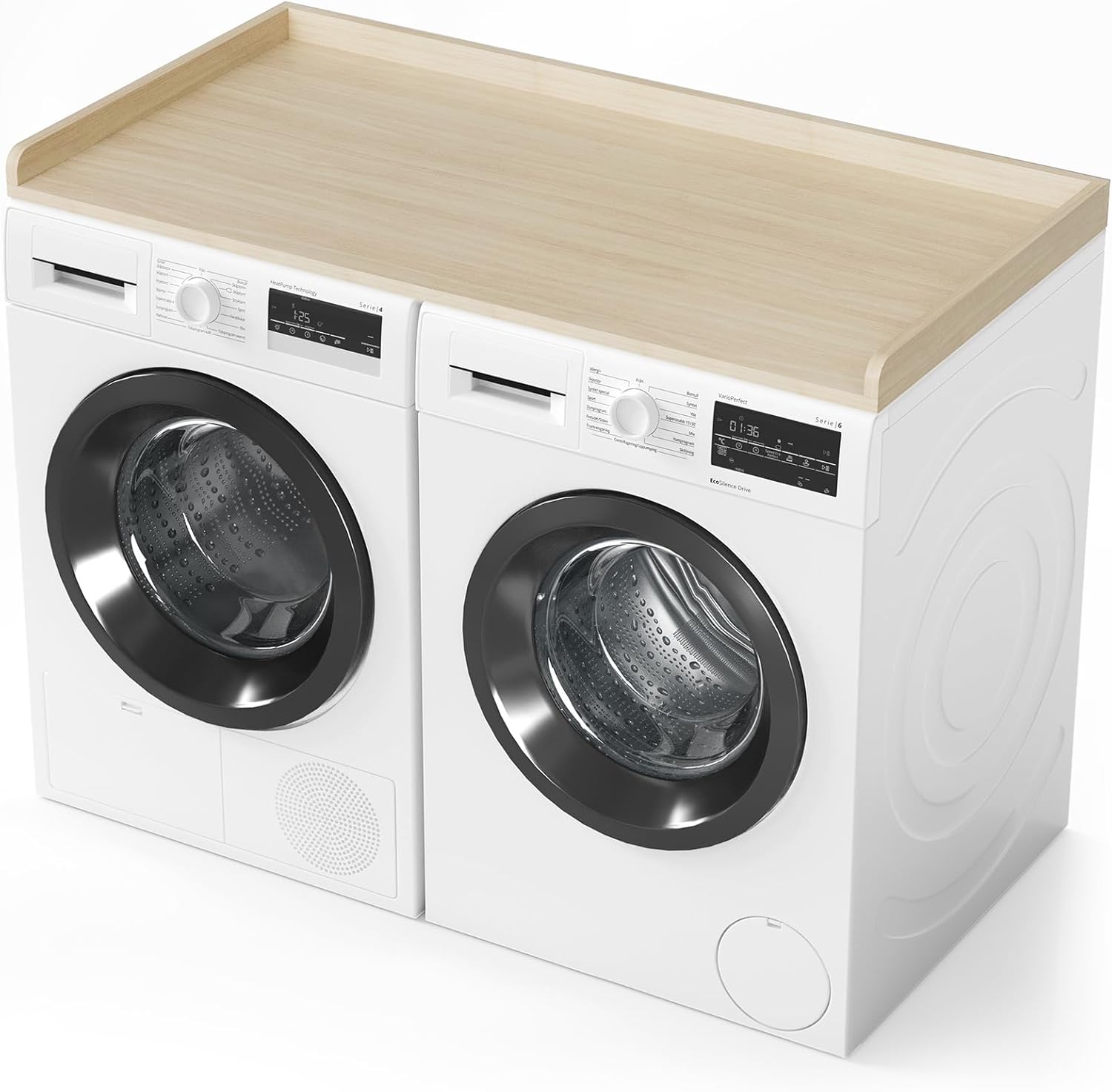 SpaceAid Washer Dryer Countertop, Laundry Wood Shelf Topper with Edge, 54