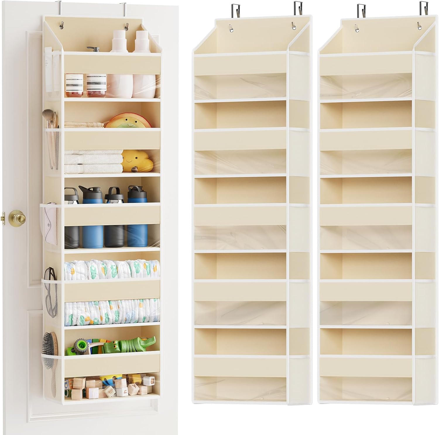 SpaceAid Over The Door Organizer with 5 Large Pockets and 10 Mesh Side Pockets