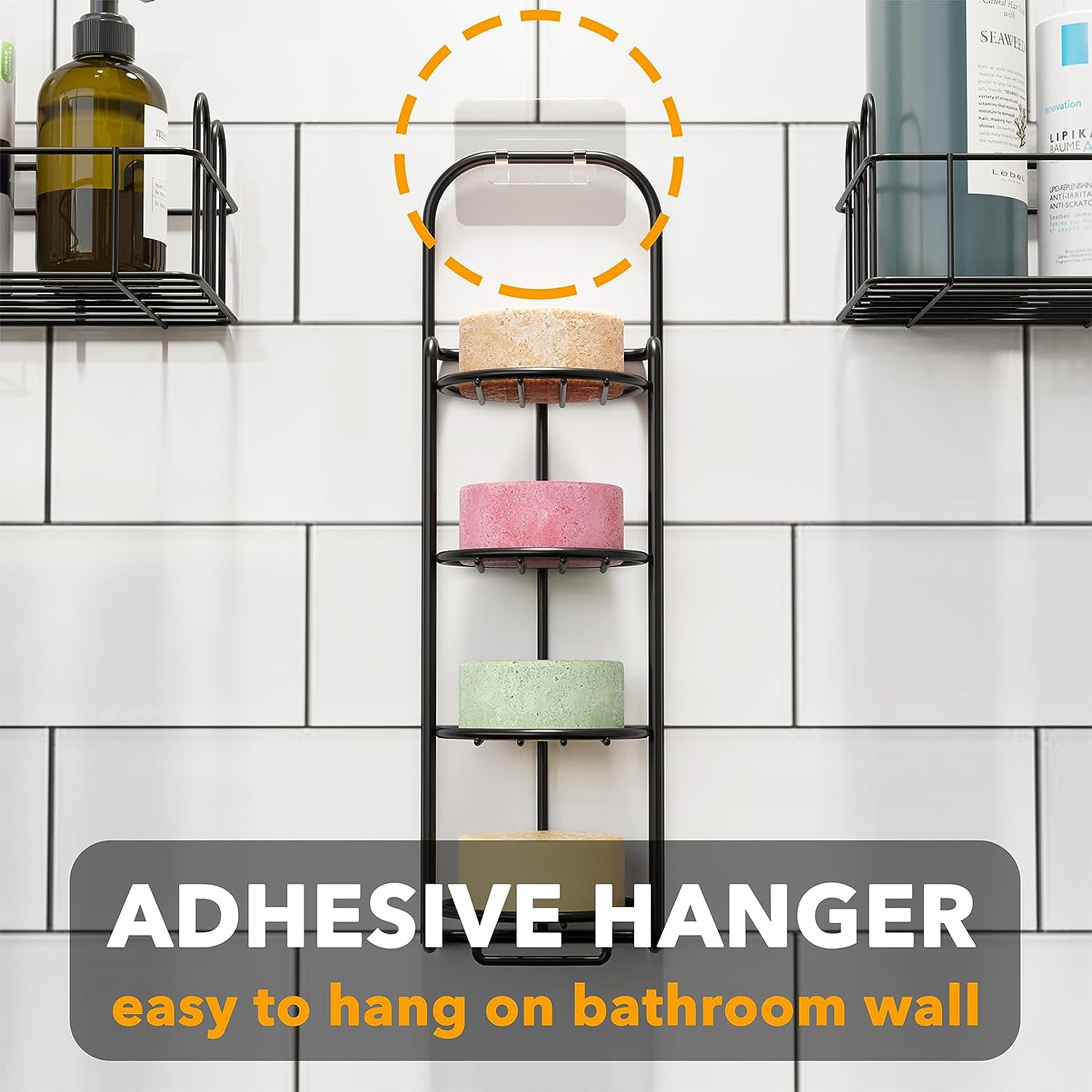SpaceAid 3 Tier Shampoo Bar Holder for Shower, Self Draining Soap Bar Holders Caddy for Bathroom Wall and Kitchen Sink, Shampoo Bar Dish Rack