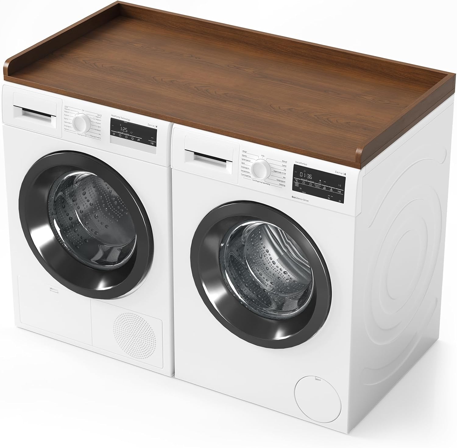 SpaceAid Washer Dryer Countertop, Laundry Wood Shelf Topper with Edge, 54